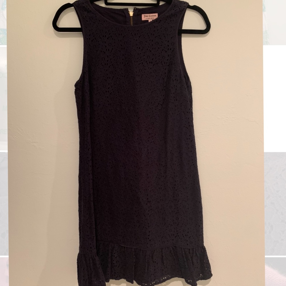 Juicy Couture Navy Lace Ruffle Dress Size 6
